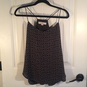 LOFT Grey and light blue polka dot cami